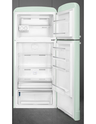 Année 50 Réfrigérateur-Congélateur Combiné Froid Ventilé Vert d